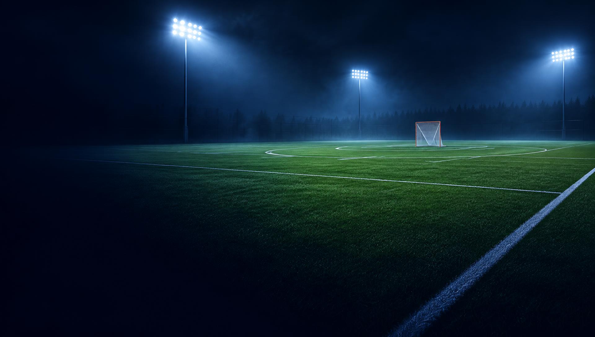 Lacrosse field under stadium lights